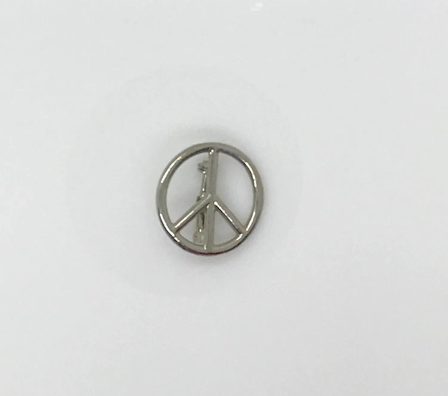 Vintage Silver Peace Sign Pin (1980s)