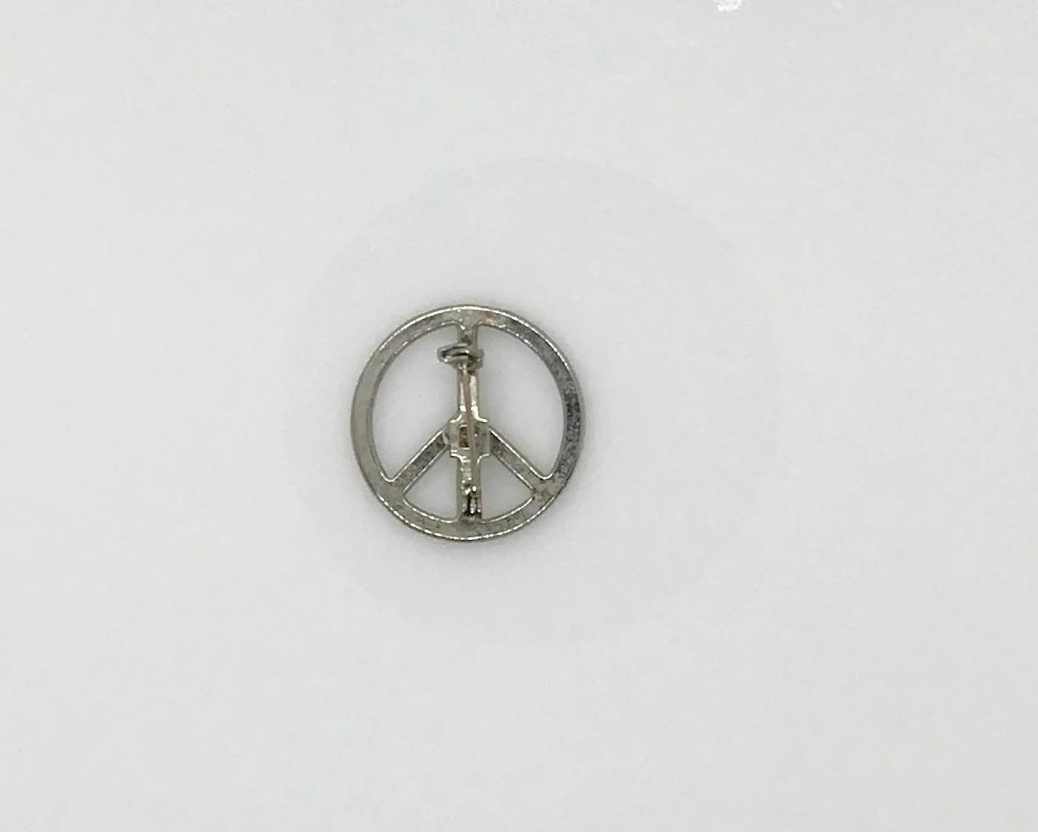 Vintage Silver Peace Sign Pin (1980s)