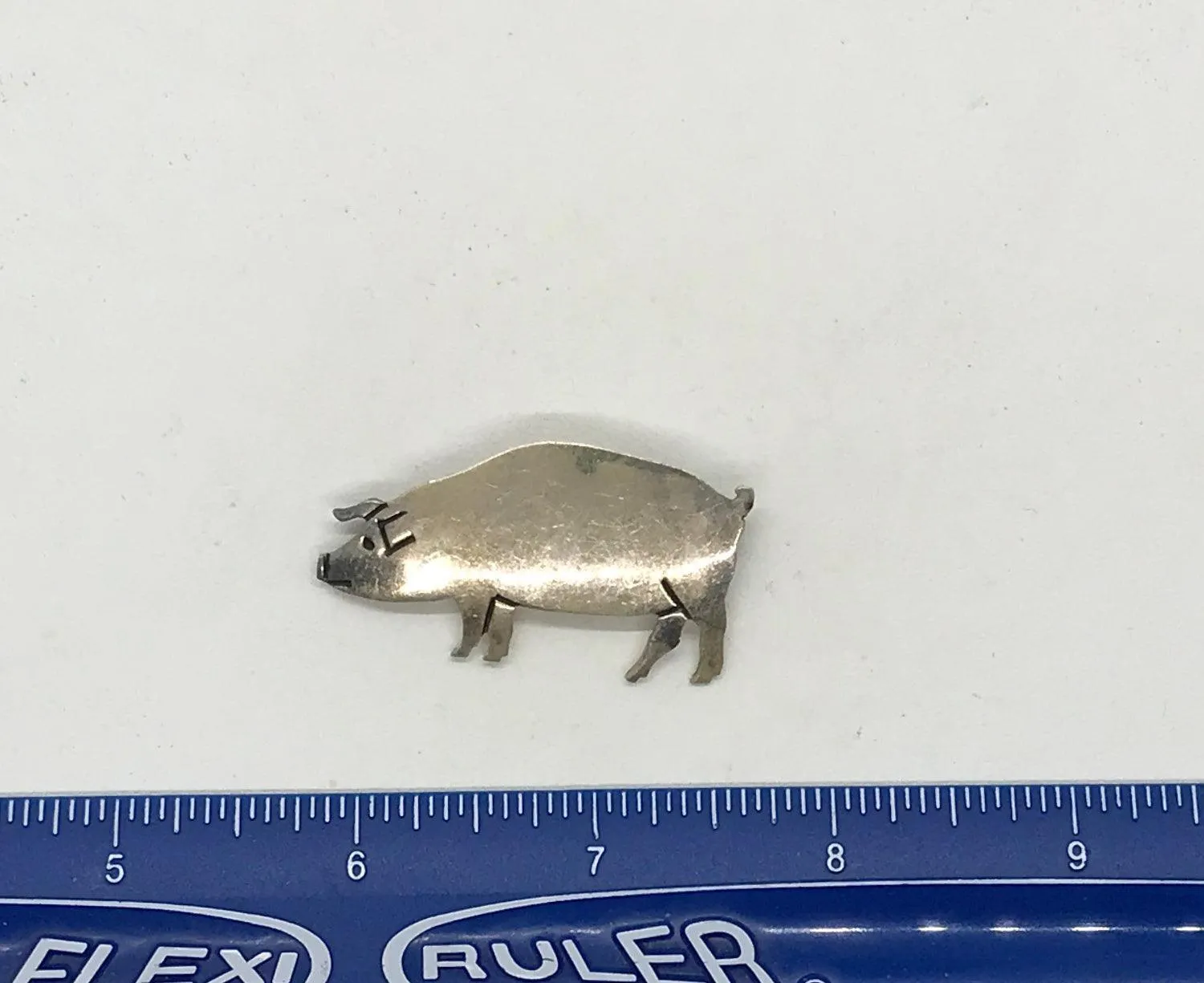 Vintage Taxco Sterling Silver Pig Brooch