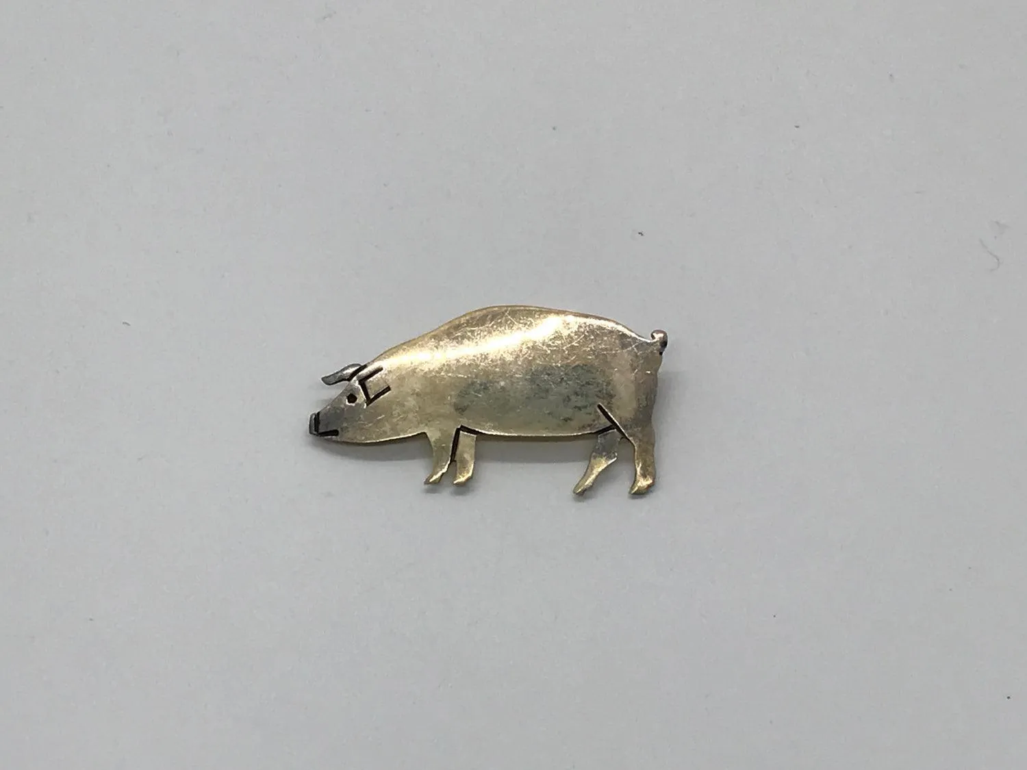 Vintage Taxco Sterling Silver Pig Brooch