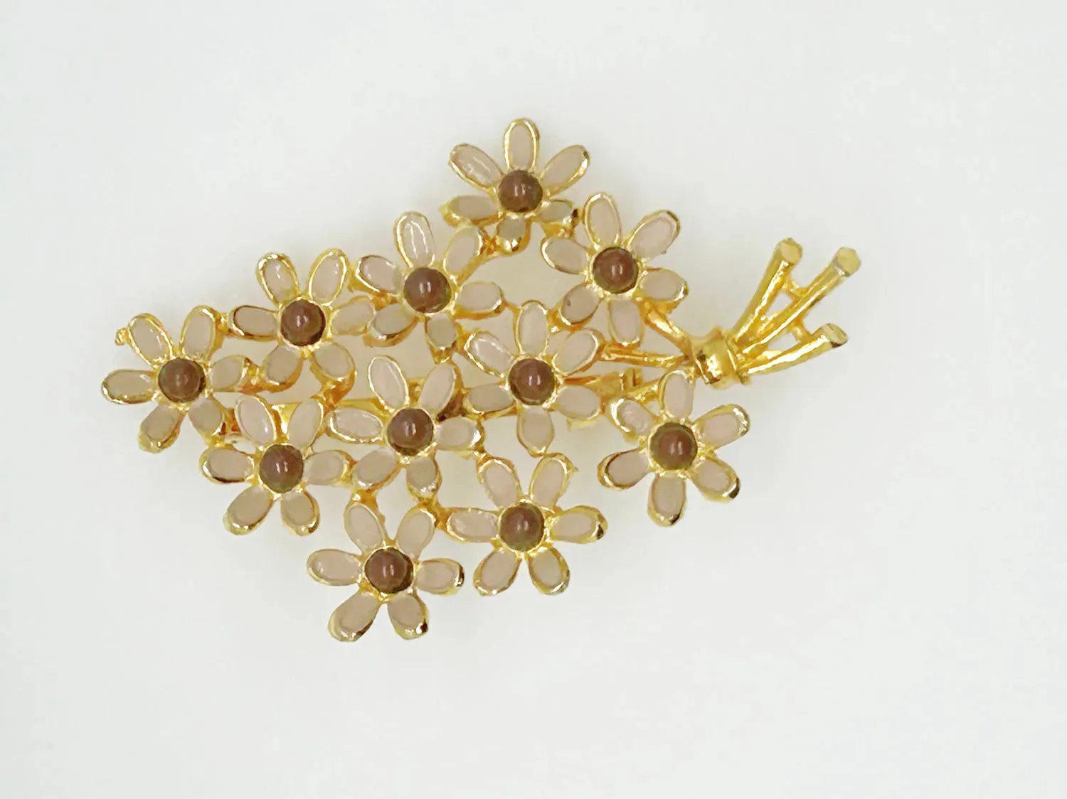 Vintage Weiss Enamel Floral Bouquet Brooch