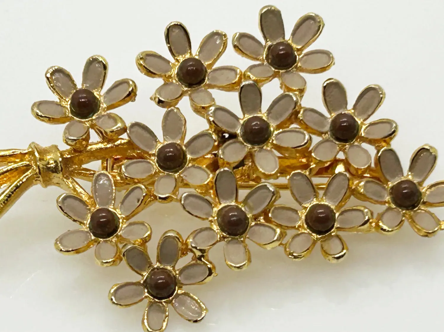 Vintage Weiss Enamel Floral Bouquet Brooch