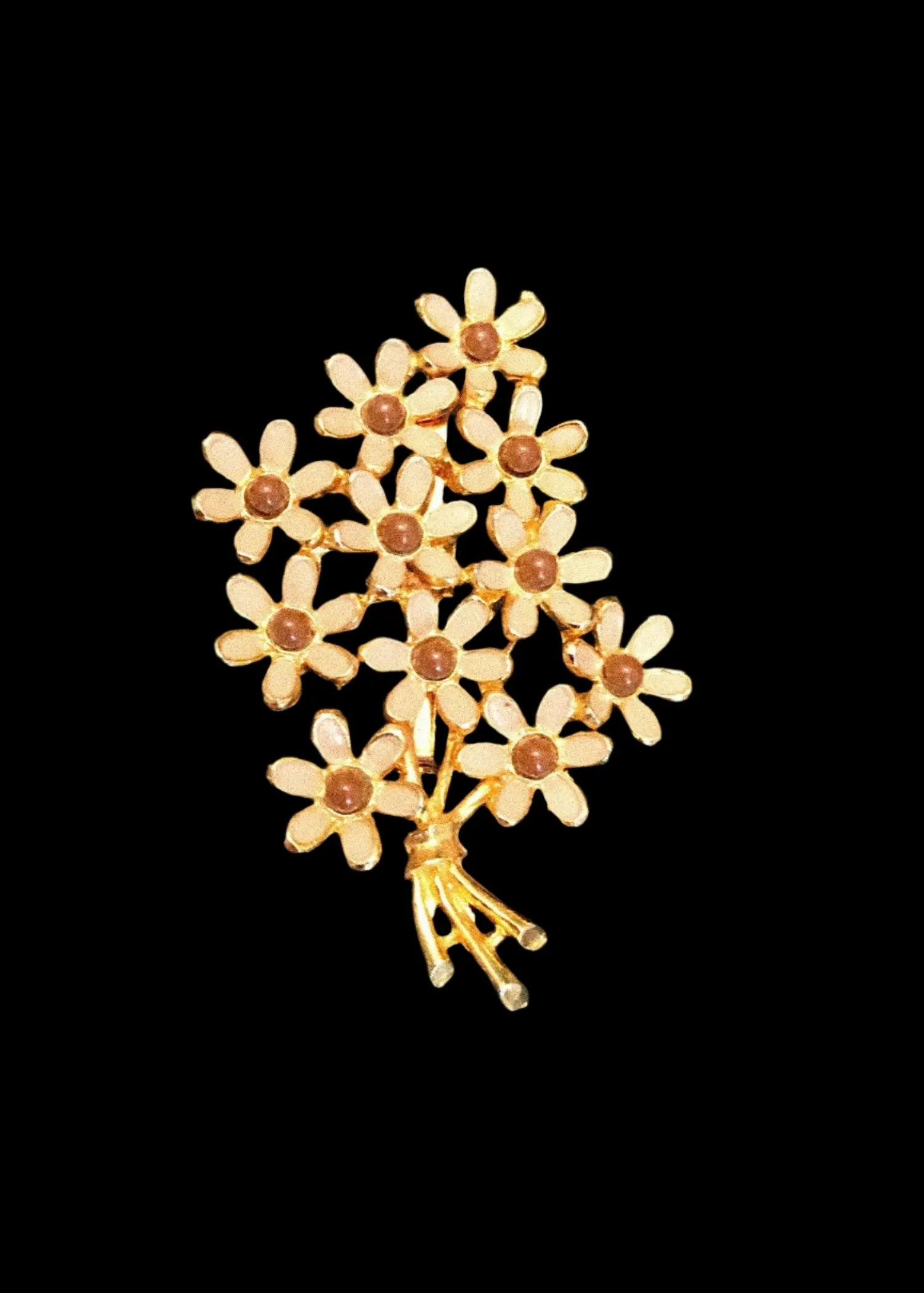 Vintage Weiss Enamel Floral Bouquet Brooch