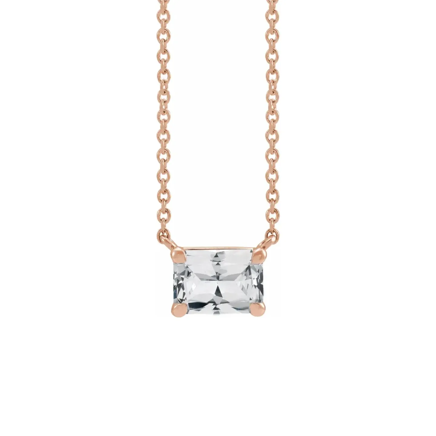 White Sapphire Birthstone Necklace