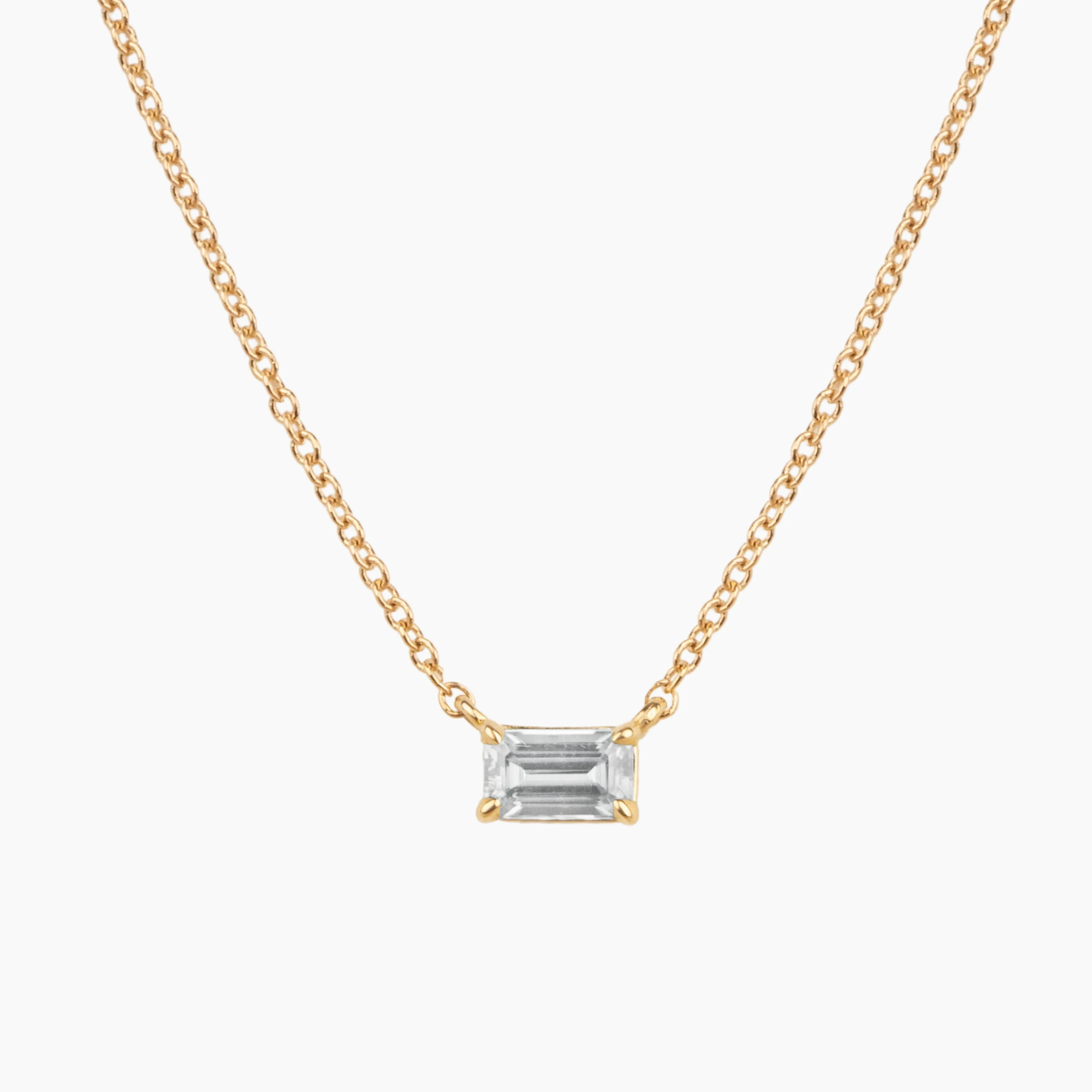 White Sapphire Birthstone Necklace