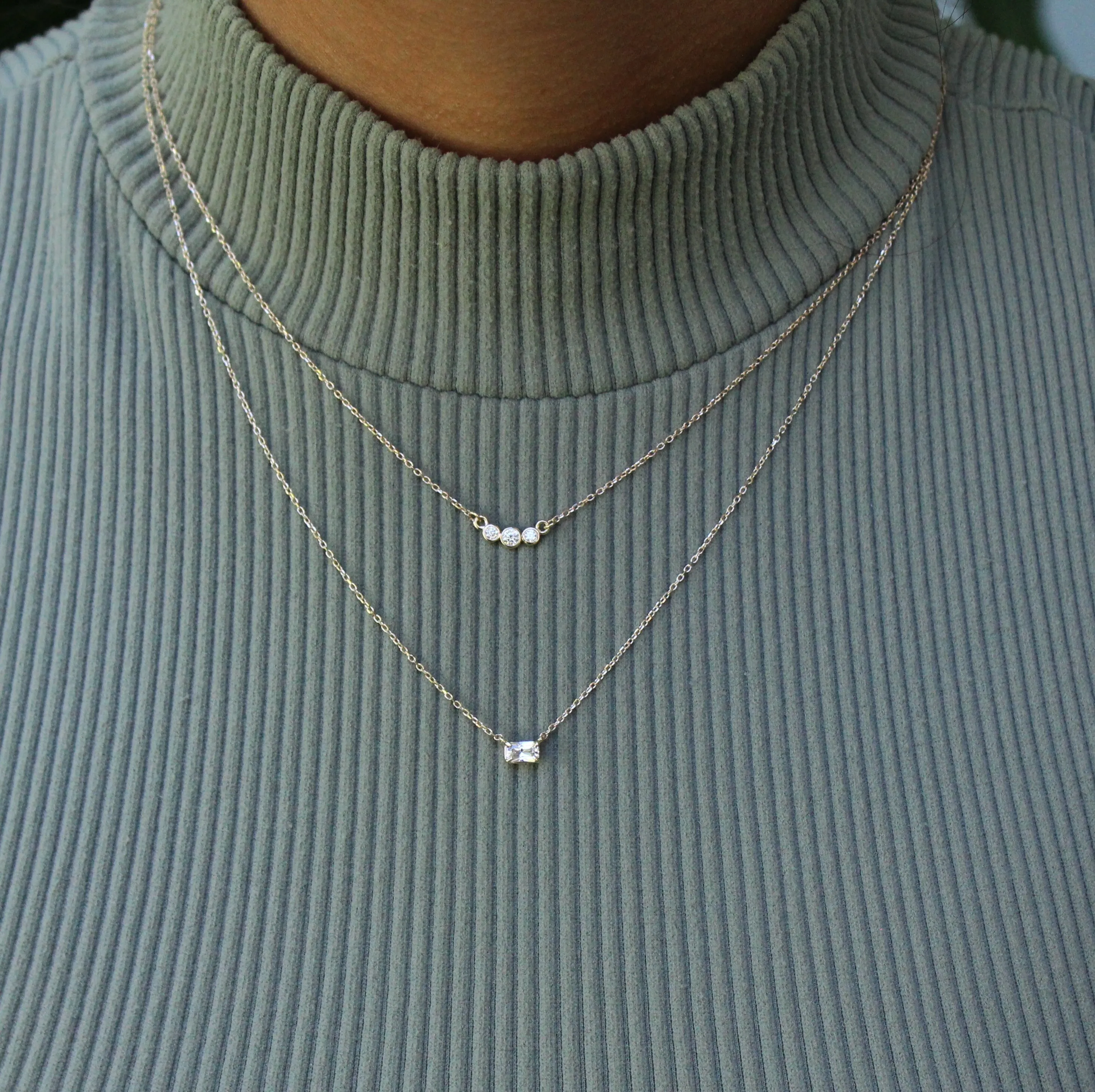 White Sapphire Birthstone Necklace