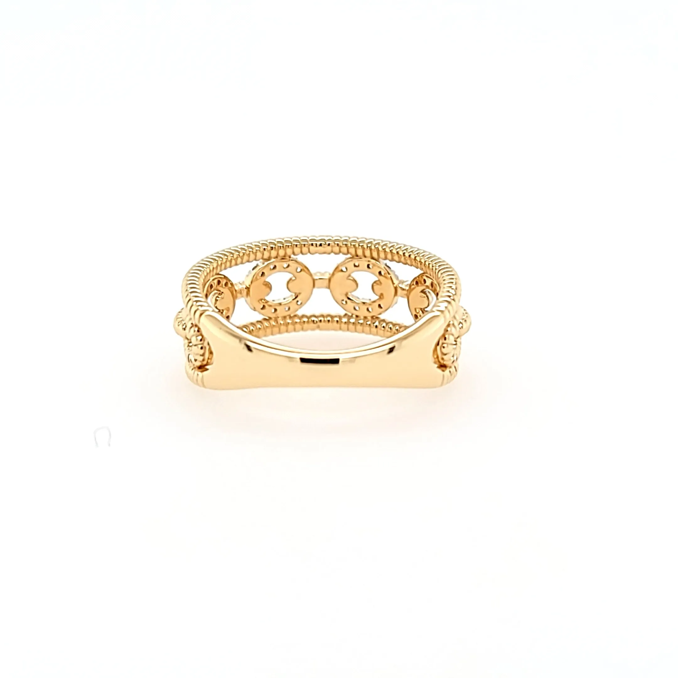 Yellow Gold Diamond Link Wide Ring (I7571)