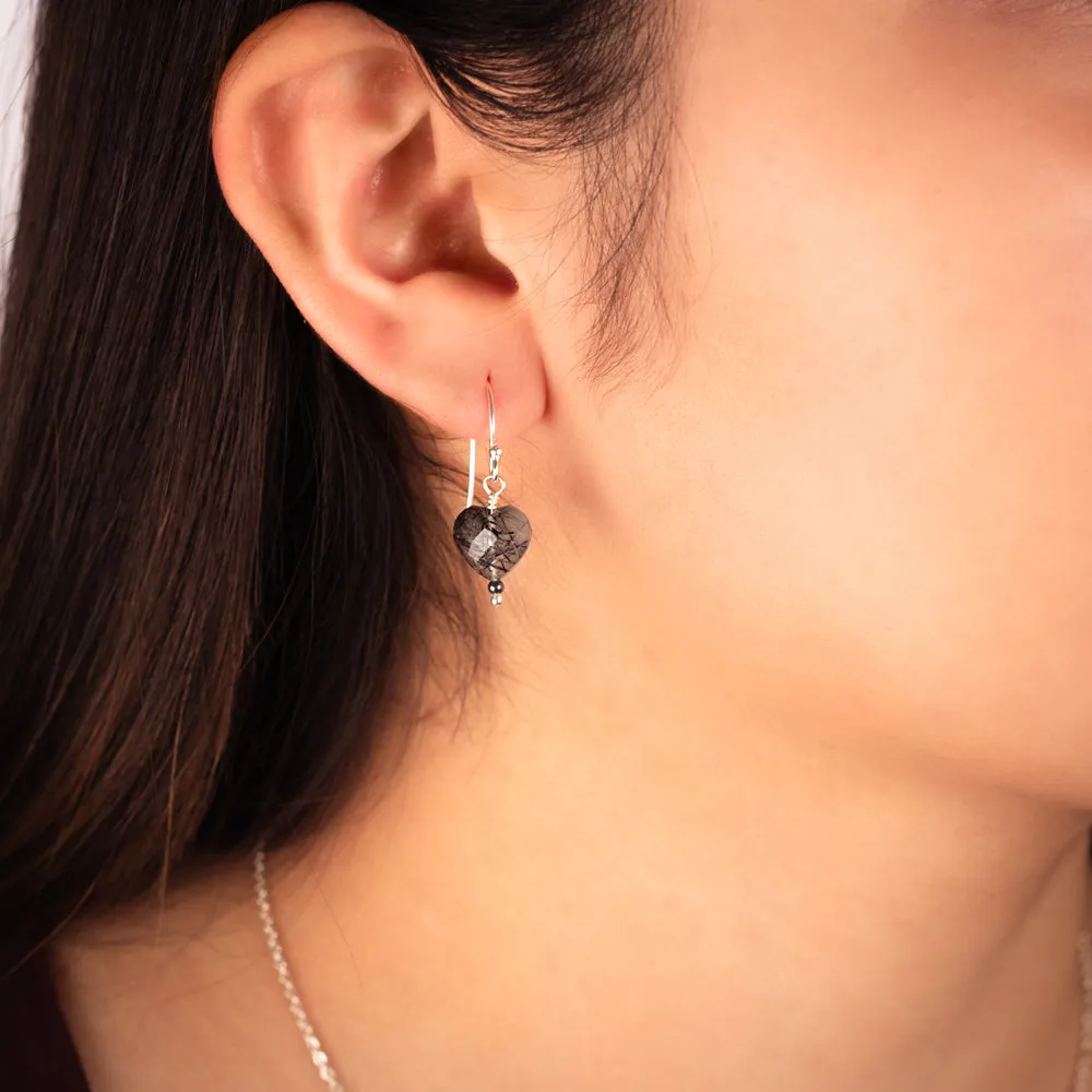 You've Got Heart Earrings in Rutilated Quartz